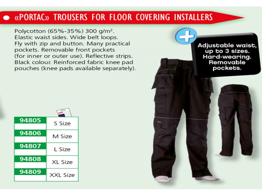 PORTAC TROUSERS FOR FLOOR COVERING INSTALLERS